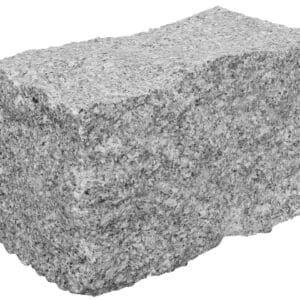 Mauerstein aus Granit, roh-gespalten, mittelkorn, hellgrau